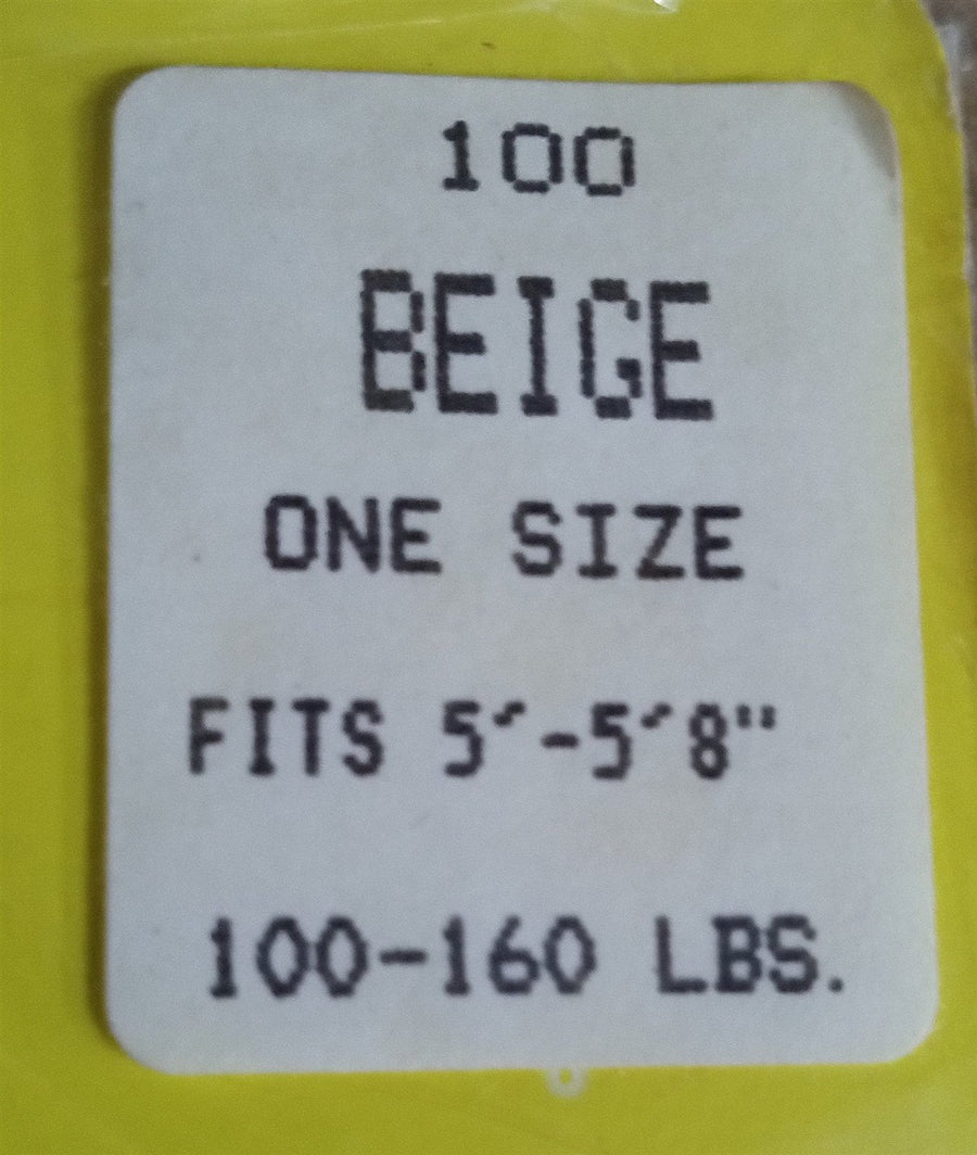 Stretch Panty Hose Beige One Size Fits 5' to 5'8" 100-160 Lbs. Vintage