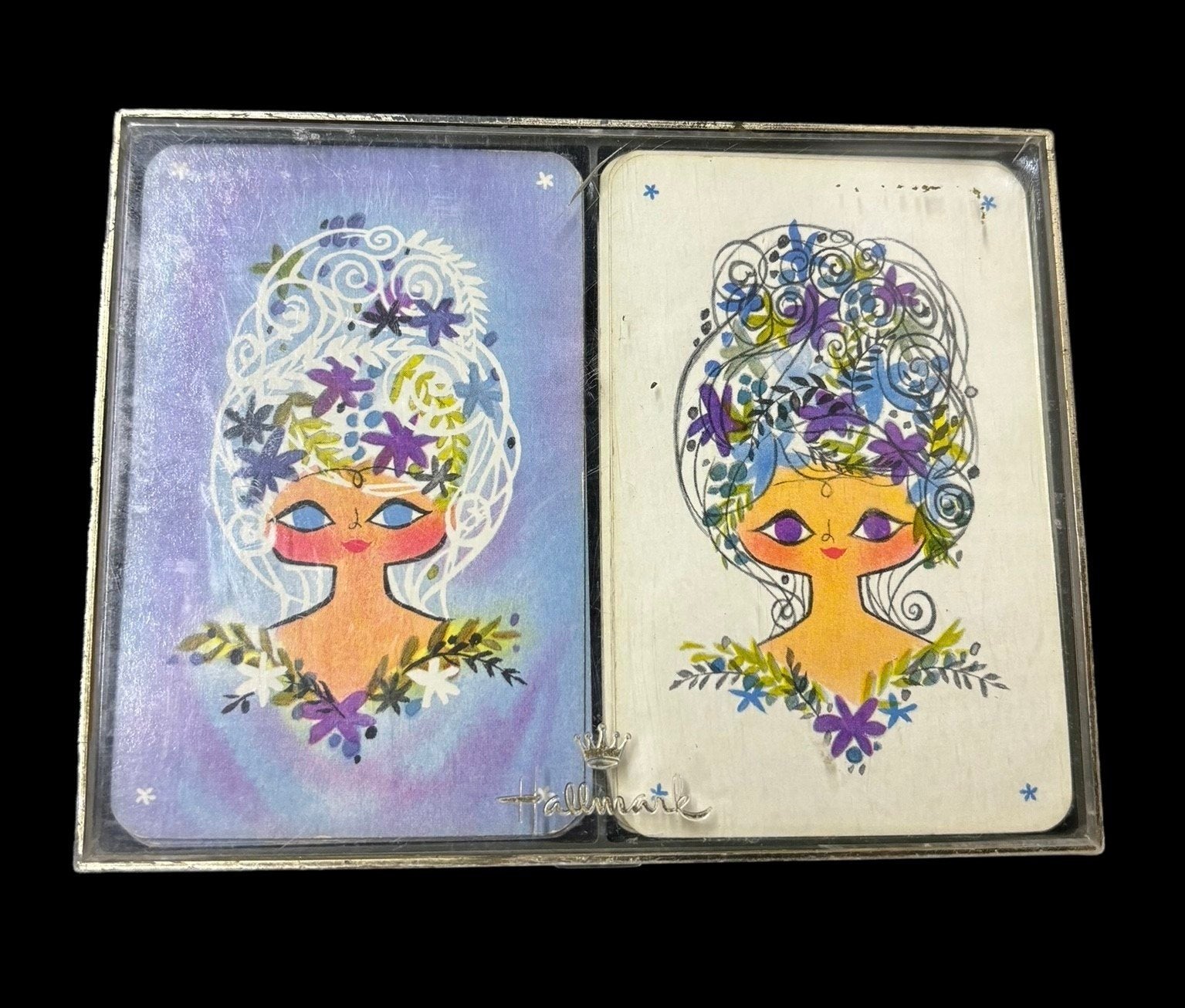 Playing Cards Hallmark Duo Vintage Mademoiselle In Original Case