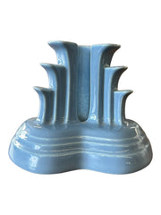 Fiesta - Periwinkle Blue Tripod Pyramid Candleholder With Box Homer Laughlin HLC