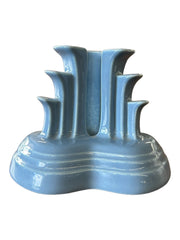 Fiesta - Periwinkle Blue Tripod Pyramid Candleholder With Box Homer Laughlin HLC