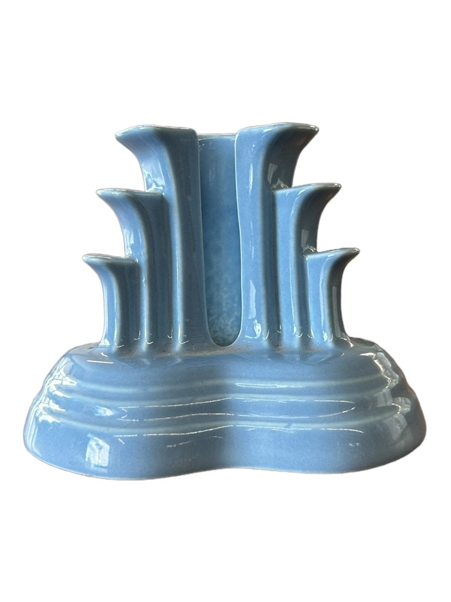 Fiesta - Periwinkle Blue Tripod Pyramid Candleholder No Box Homer Laughlin HLC
