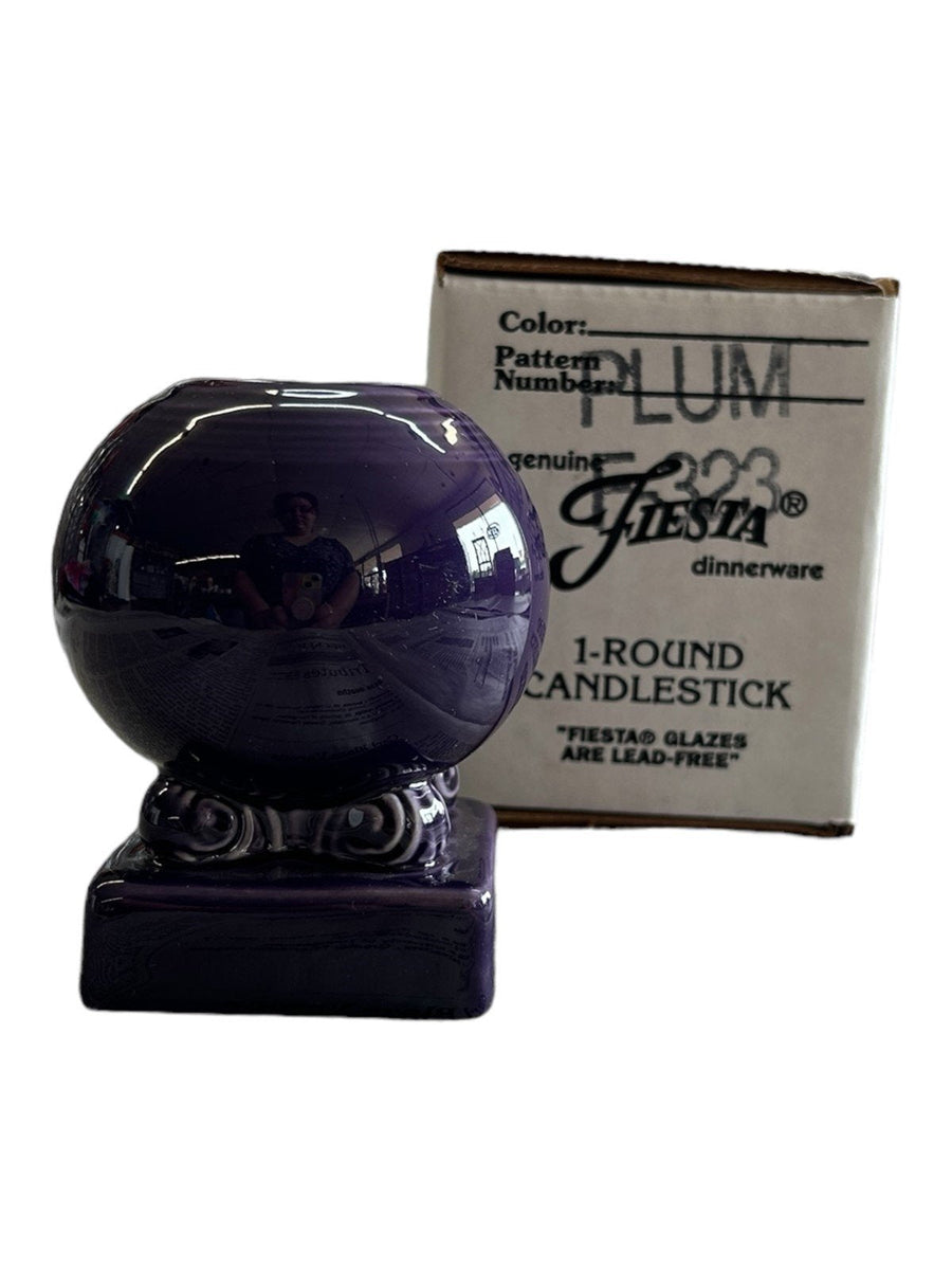 Fiesta - Plum Purple Bulb Candle Holder With Box Homer Laughlin Ceramic Decor