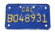 License Plate California Moped Motorcycle BO48931 Blue Yellow Aluminum Decor