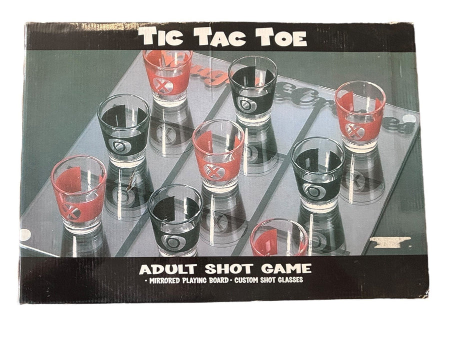 Tic Tac Toe Adult Shot Game Mirrored Playing Board and Custom Shots by Spencers