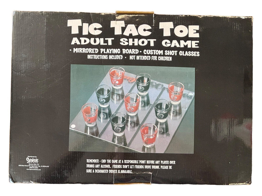 Tic Tac Toe Adult Shot Game Mirrored Playing Board and Custom Shots by Spencers