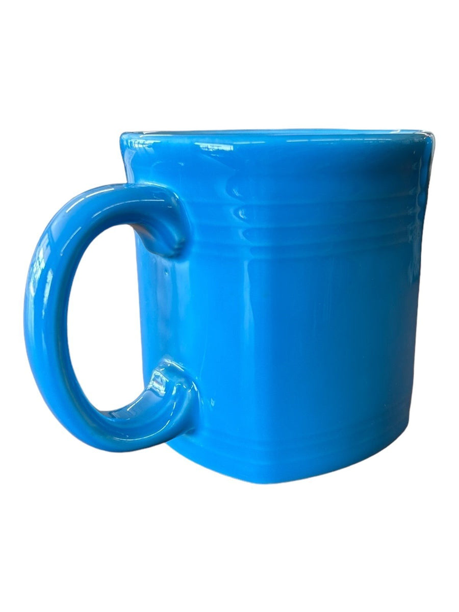 Fiesta - Peacock Blue Retired Square Mug Homer Laughlin Ceramic Coffee Cup Drink