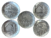 Wendell August Handmade Decorative Plates Set of 5 Farm Scenes