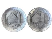 Wendell August Handmade Decorative Plates Set of 5 Farm Scenes