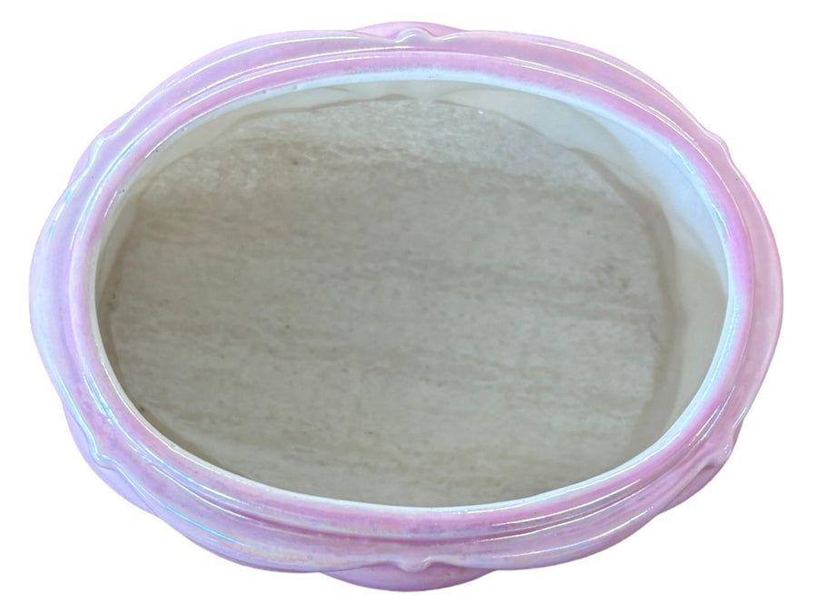 Holland Mold Pink Quilted Trinket Box with Lid Porcelain Vintage AC4