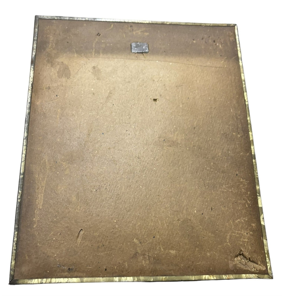 Silk Pressed Flowers Art Deco Woman Dress Picture In Frame Antique Home Decor