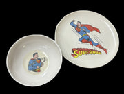 Superman Melmac Dishes Set 1966 Vintage Bowl Plate Comics Dinnerware