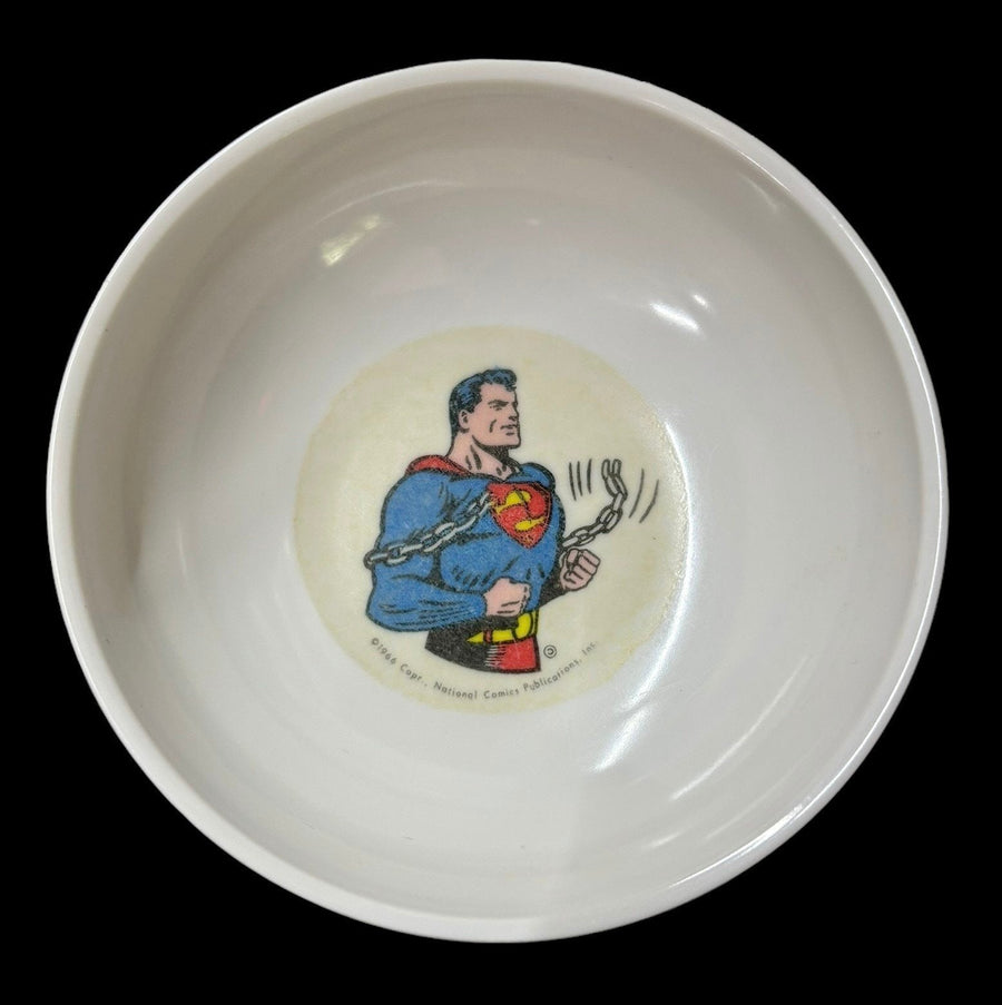 Superman Melmac Dishes Set 1966 Vintage Bowl Plate Comics Dinnerware