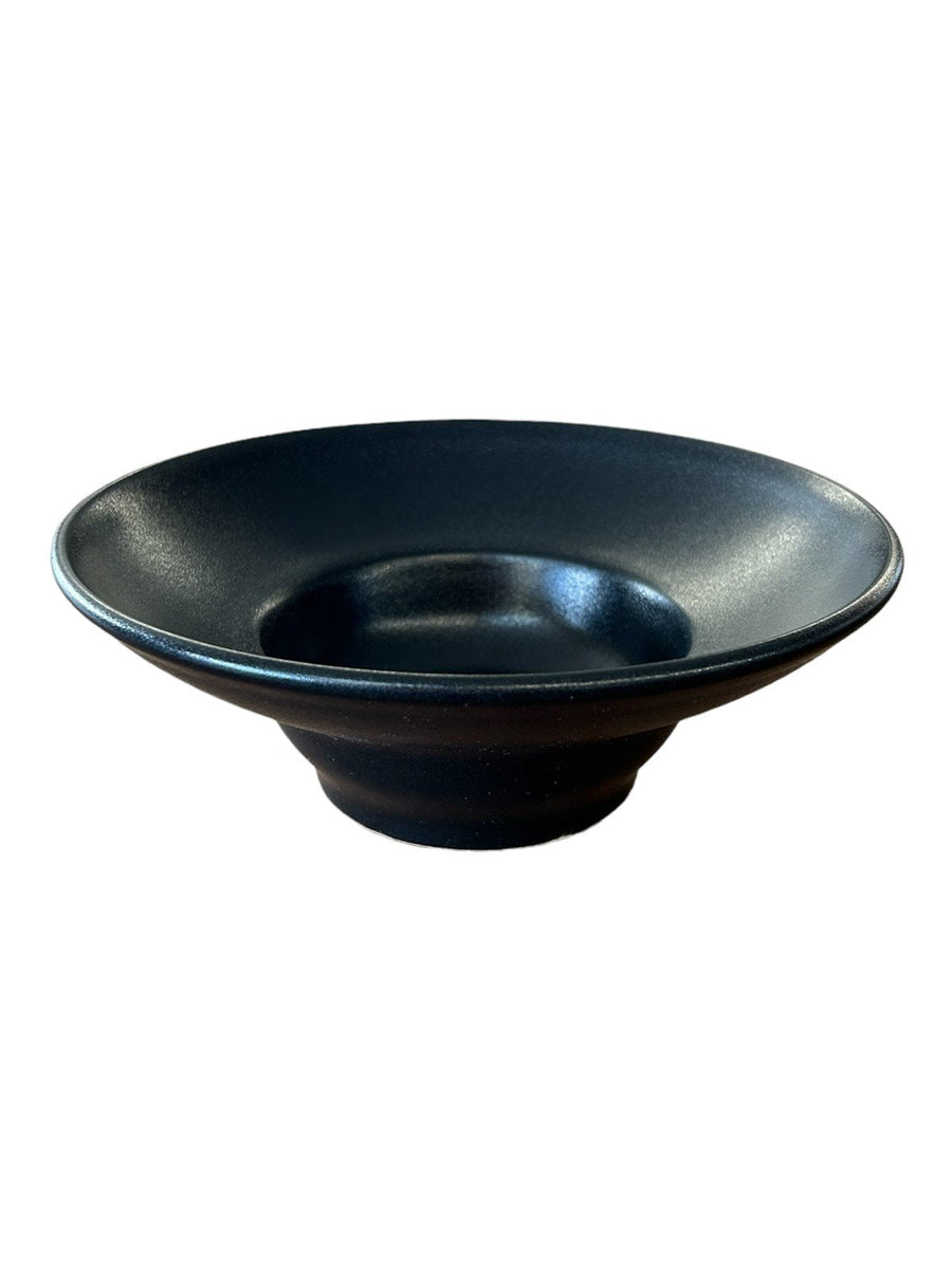 Hall China Foundry Black Small Coronet Bowl 8" Diameter Ceramic Dish Pottery Bowl