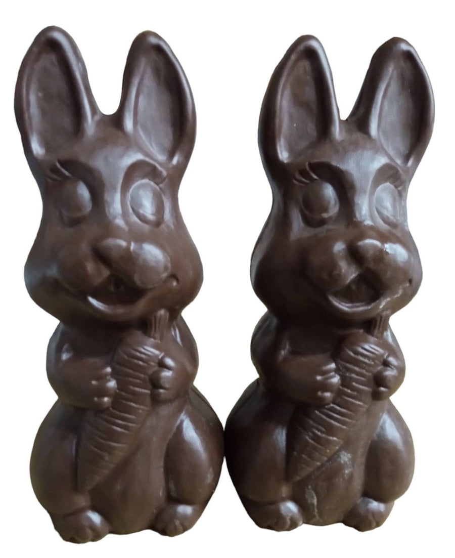 Union Chocolate Bunny Blowmolds Set Of 2 Vintage Collectible Nostalgic Festive