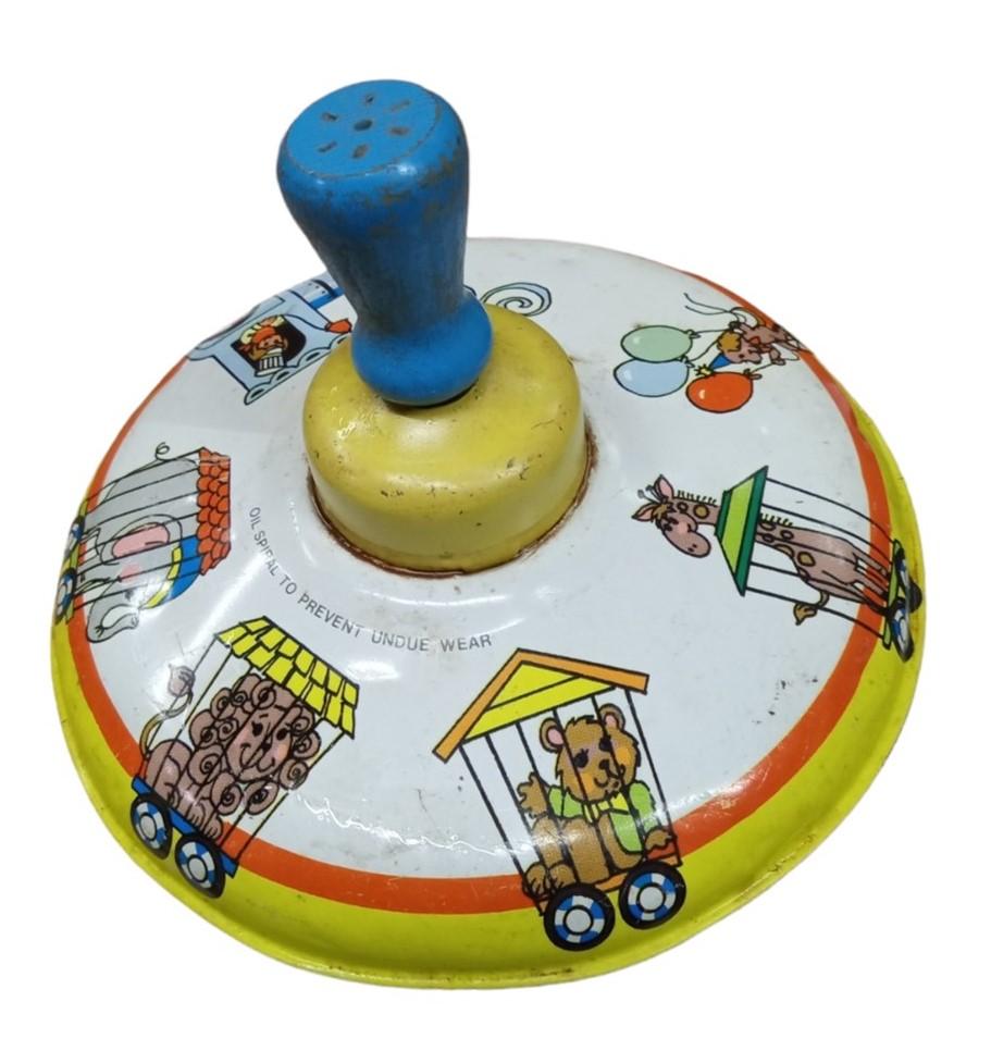 Ohio Art Spinning Circus Top Tin Toy Vintage Antique Collectible Nostalgic