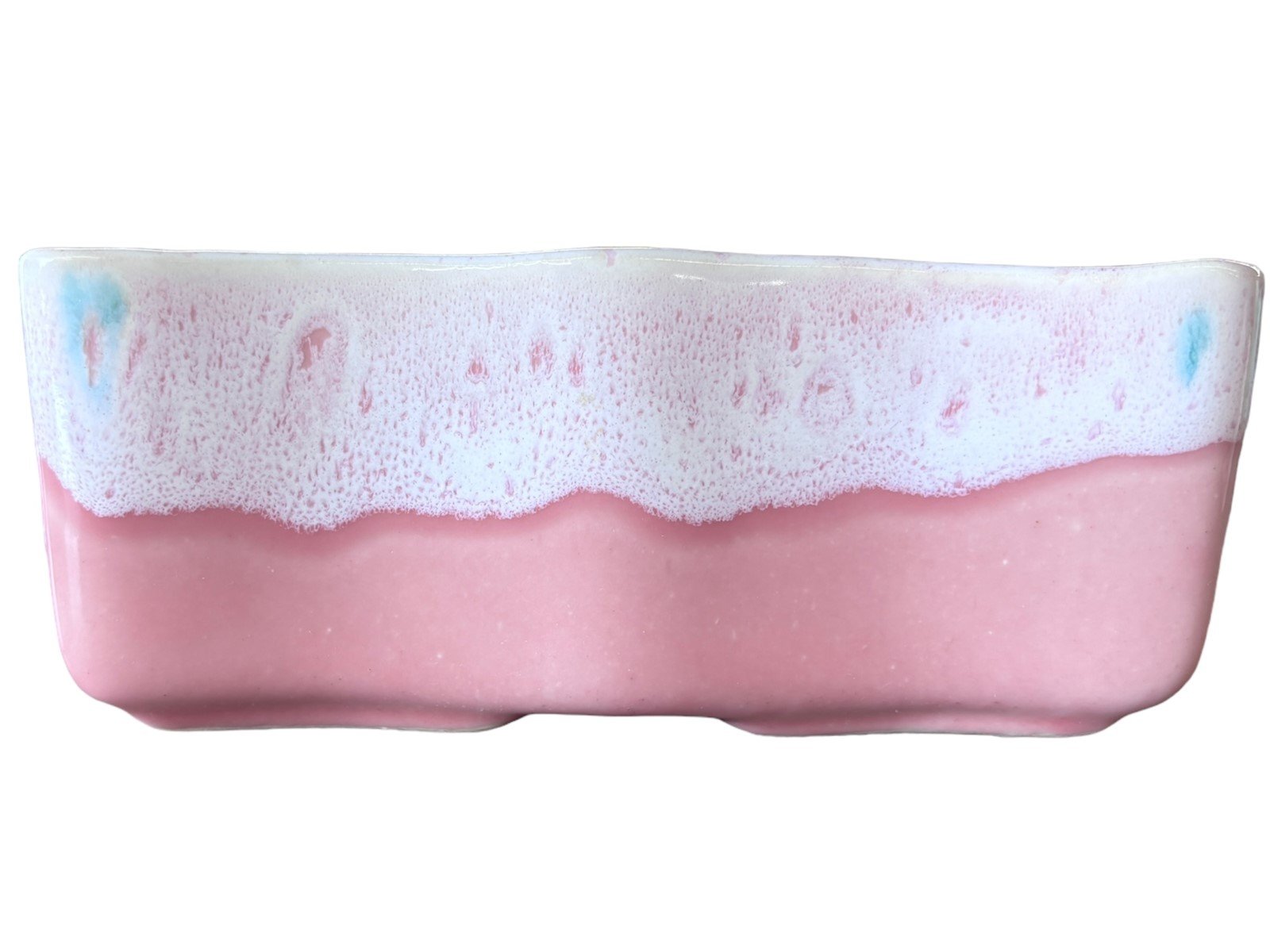 Upco Pink and White Drip Glaze Planter #922 Made in USA