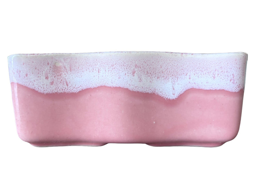 Upco Pink and White Drip Glaze Planter #922 Made in USA