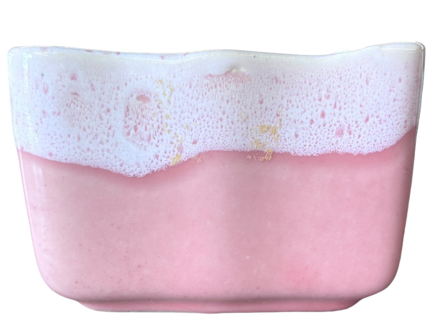 Upco Pink and White Drip Glaze Planter #922 Made in USA