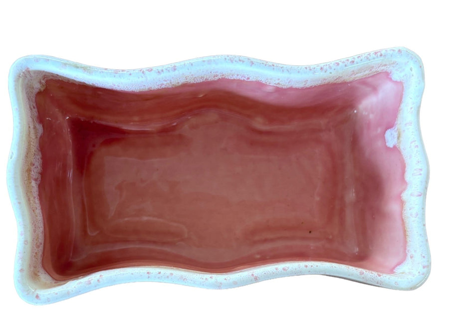 Upco Pink and White Drip Glaze Planter #922 Made in USA