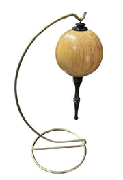 Wood Ornament Hand Turned On Brass Stand Modern Home Decor H. Jansen 1993