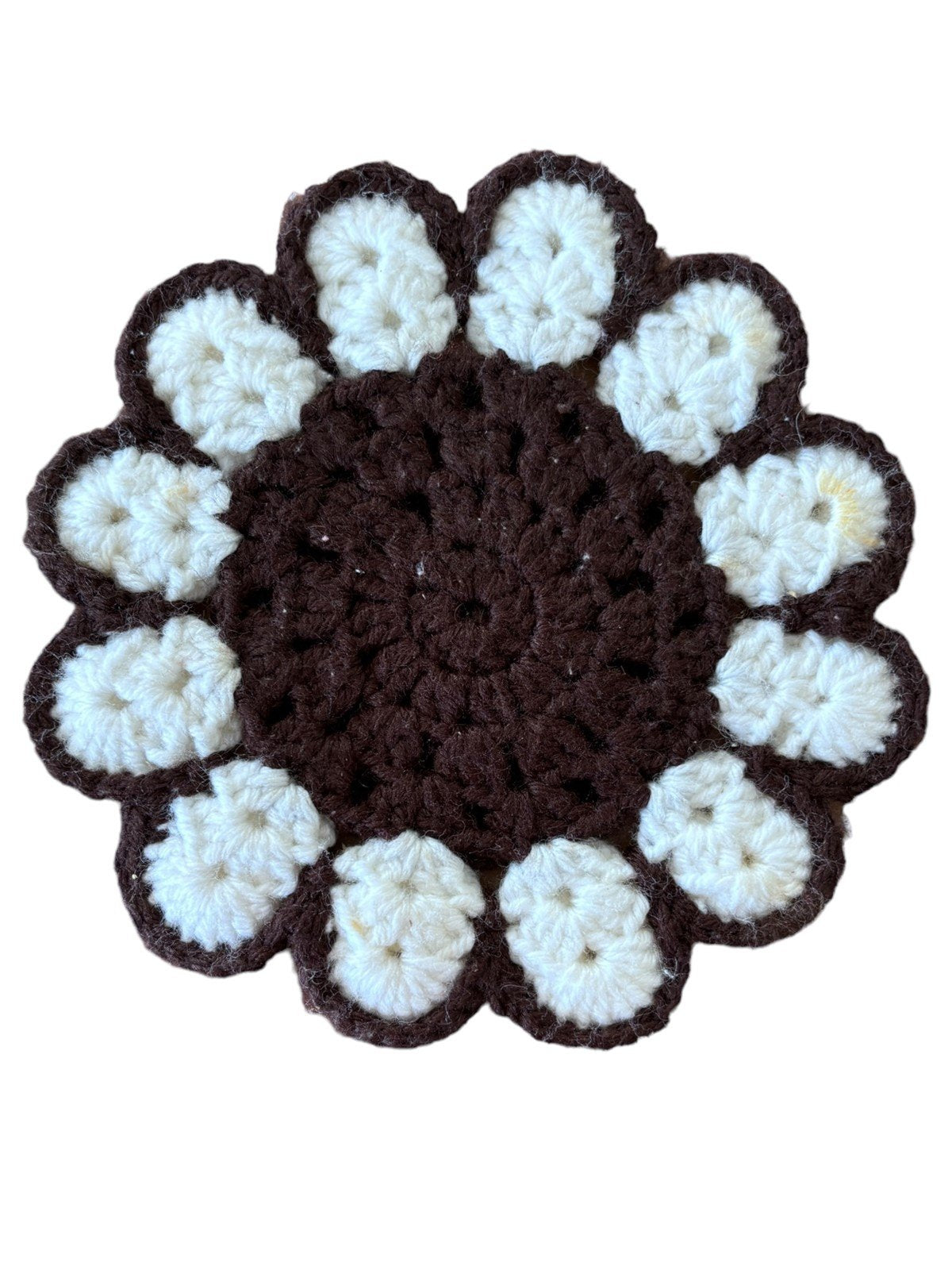 Handknit Trivets Lot of 4 Flower, Heart, and Rectangle Handmade Trivets
