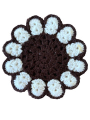 Handknit Trivets Lot of 4 Flower, Heart, and Rectangle Handmade Trivets