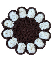 Handknit Trivets Lot of 4 Flower, Heart, and Rectangle Handmade Trivets