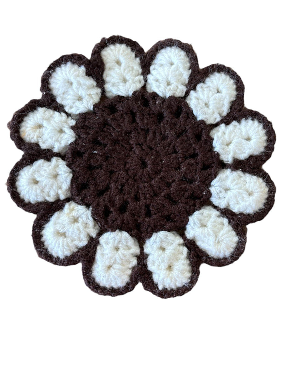 Handknit Trivets Lot of 4 Flower, Heart, and Rectangle Handmade Trivets