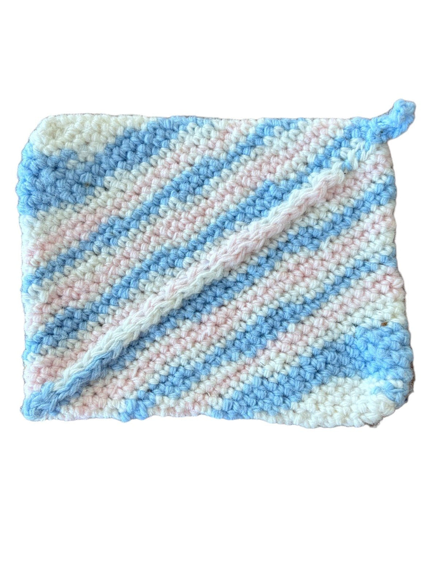 Handknit Trivets Lot of 4 Flower, Heart, and Rectangle Handmade Trivets