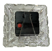 Mikasa Walther Glass Clock Quartz Geometric Desk Decor in Box