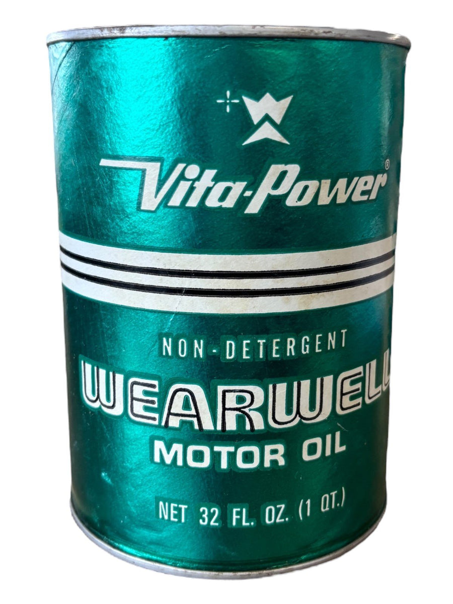 Vita-Power Non-Detergent Wearwell Motor Oil 1 QT Set of 3 Green Cans Antique