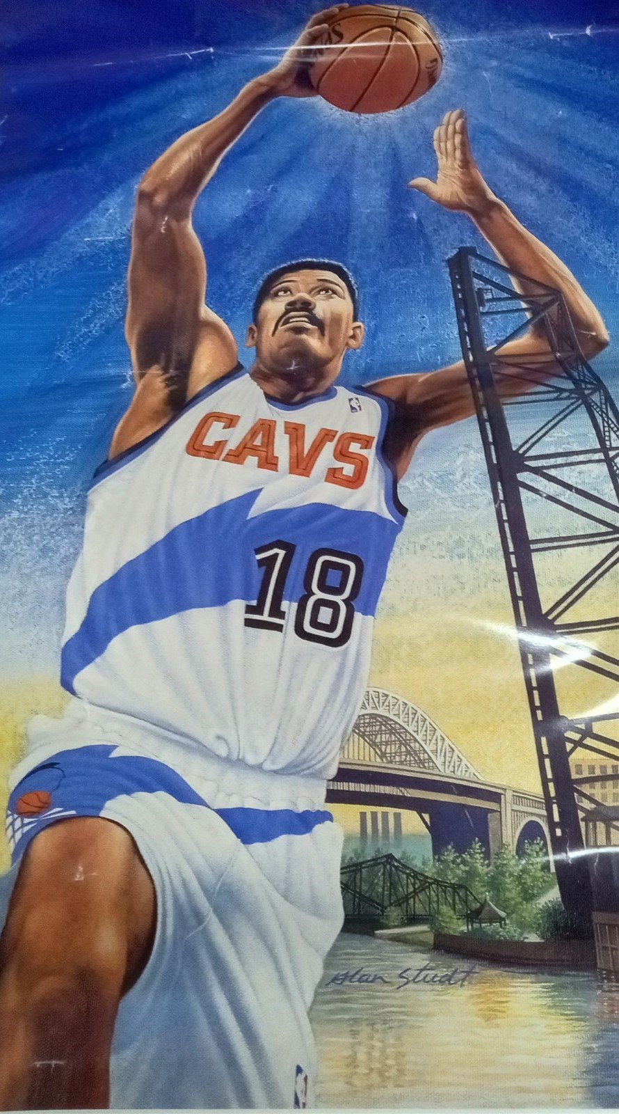 Cleveland Cavalier 98.5 WNCX Hot Rod Williams Poster Vintage Collectible