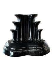 Fiesta - Black Tripod Pyramid Candleholder No Box Homer Laughlin Ceramic Decor