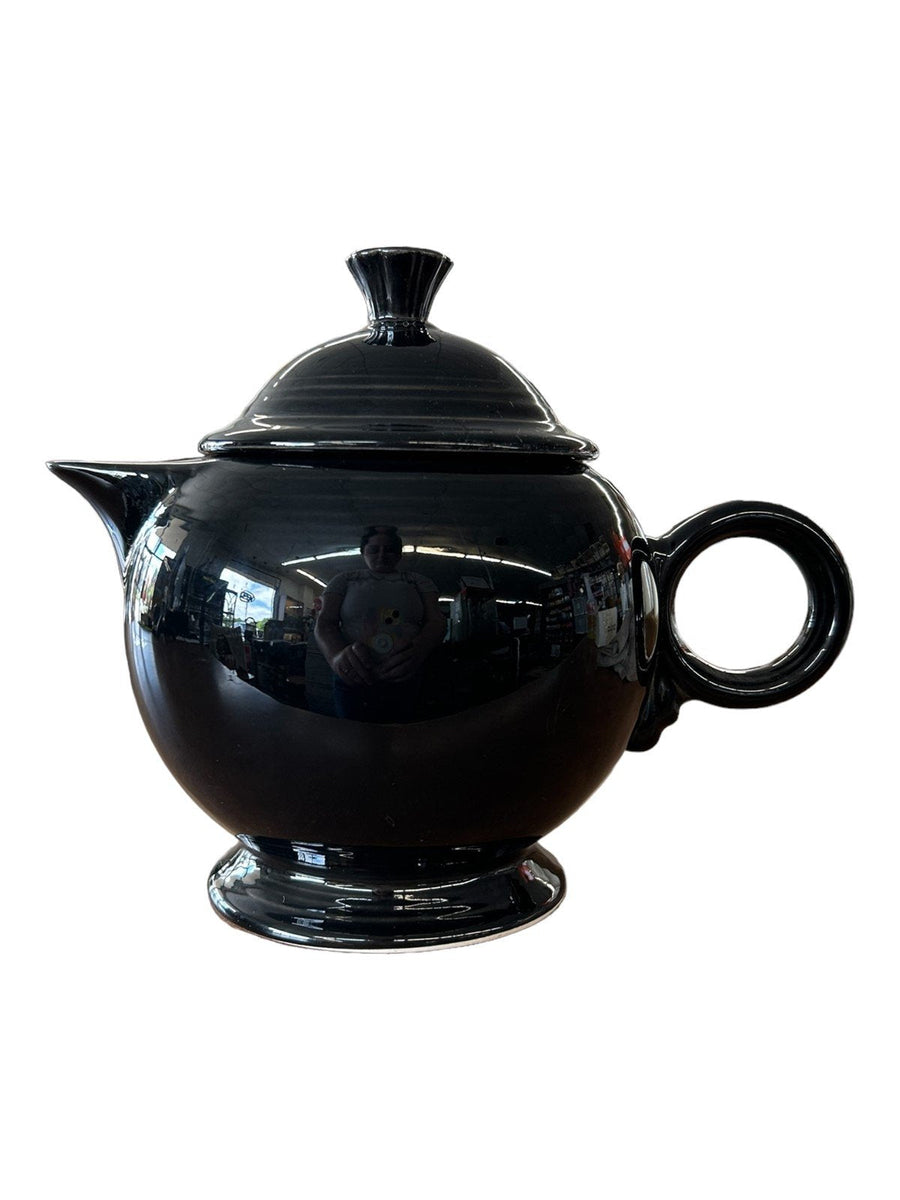 Fiesta - Black Retired Teapot Ceramic Home Decor Homer Laughlin Tea Set Drinkware