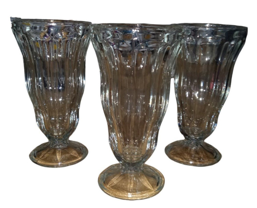 Soda Shop Drinking Glasses Set Of 3 Vintage Collectible Drinkware Kitchenware
