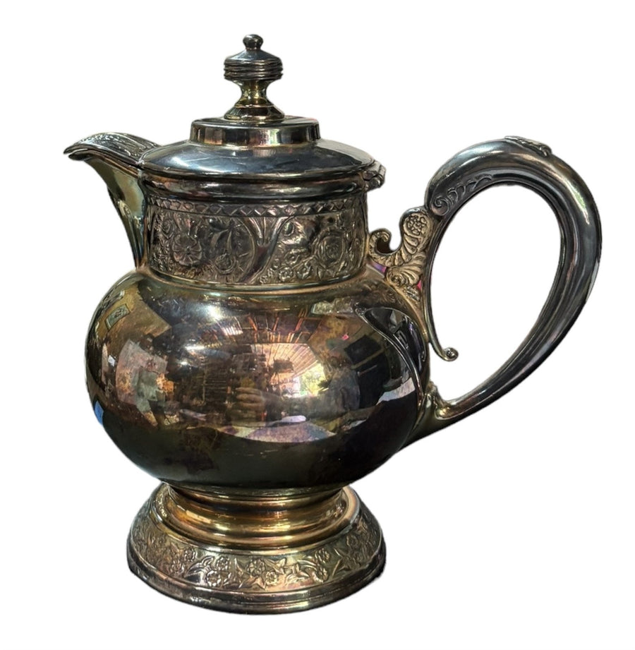 Silverplate Pitcher Wilcox Antique 152 Quadruple Plated Floral Engraved