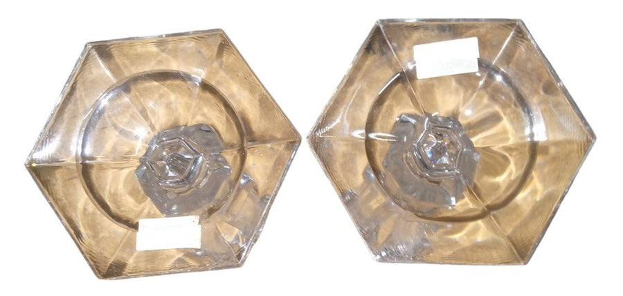 Toscany Collection Crystal Glass Candleholders Vintage Collectible Home Accents