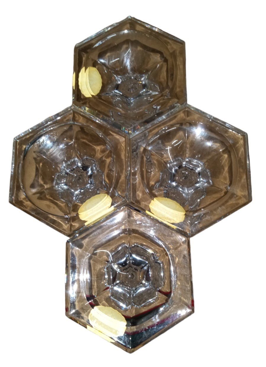 West Germany Crystal Glass Candleholders Set Of 4 Vintage Collectible