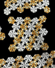 Doily Set 5 Mid Century Lace Crochet Orange White Geometric Table Runner Decor
