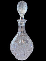 Cut Crystal Glass Decanter With Stopper Star Design