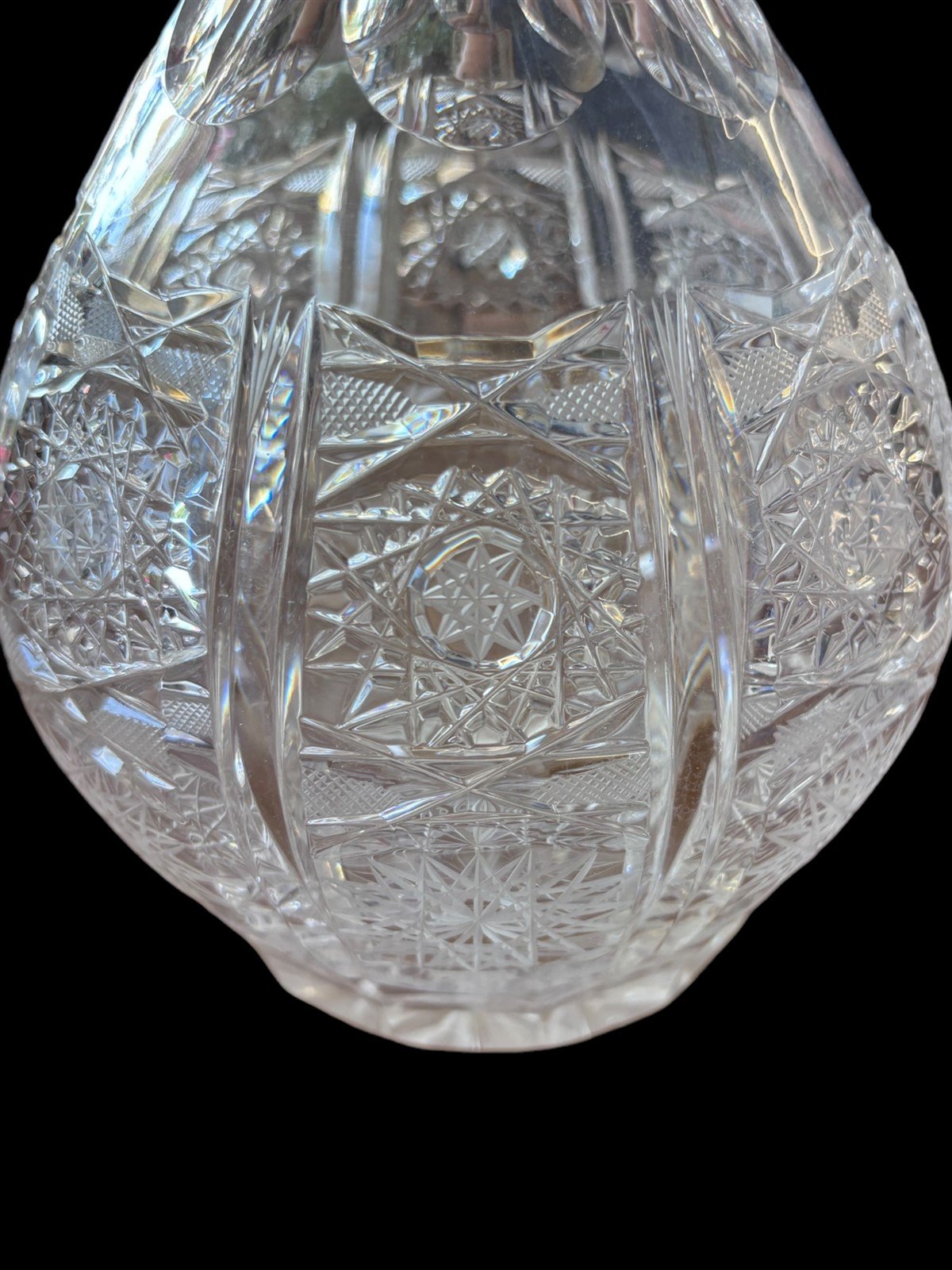 Cut Crystal Glass Decanter With Stopper Star Design