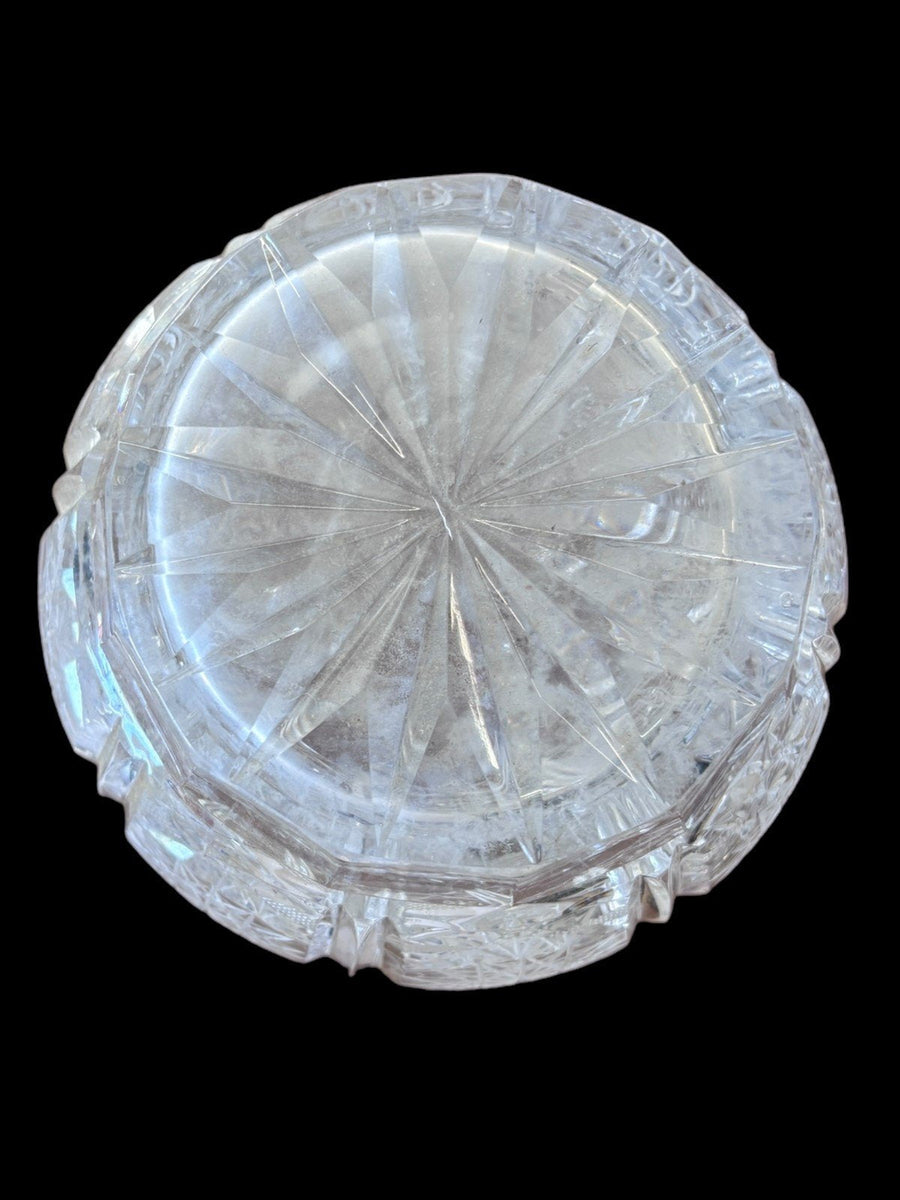 Cut Crystal Glass Decanter With Stopper Star Design