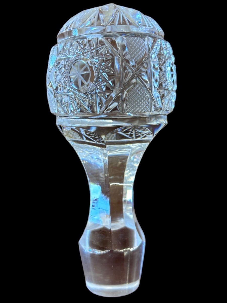 Cut Crystal Glass Decanter With Stopper Star Design