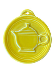 Fiesta - Marigold Yellow Embossed Teapot Ornament Homer Laughlin Ceramic Decor HLCCA