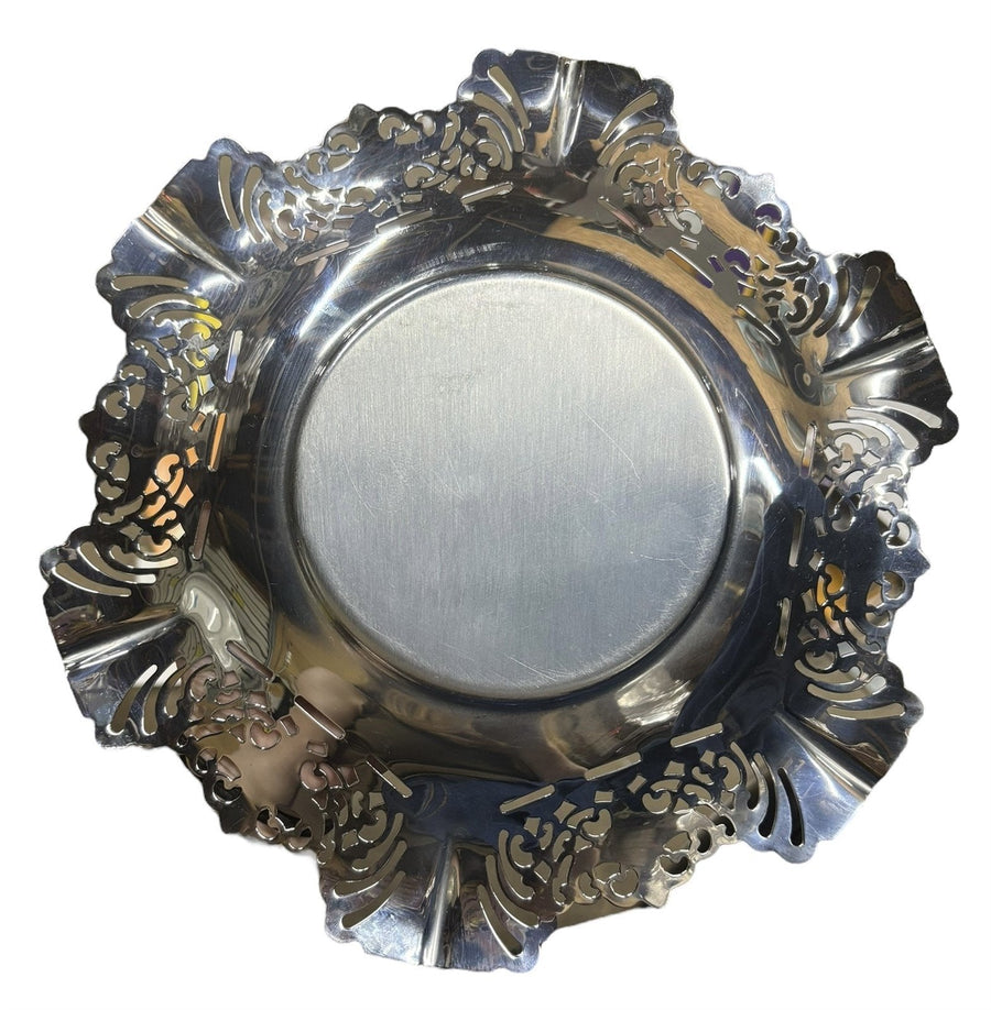 Chrome Tray Krome Kraft Farber Bros Decorative Serving Plate Ornamental Rim