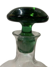 Carafe Emerald Top Glass Decanter Green Accents MCM Home Decor Barware