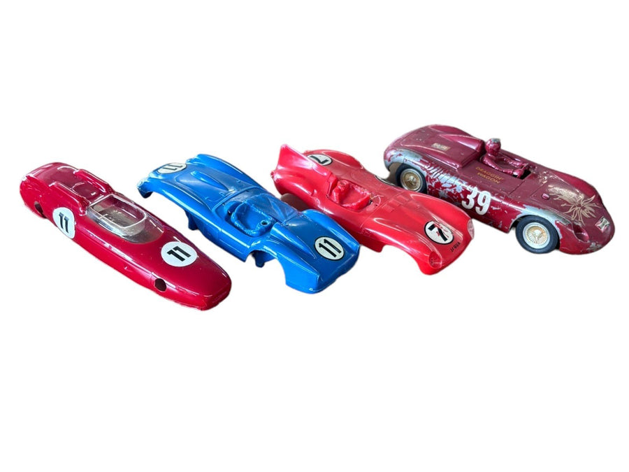 Strombecker Car Bodies and Complete Car Lot of 4 Vintage
