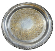WM Rogers Arcadia Silverplate Serving Tray Braided Rim Etched Tray