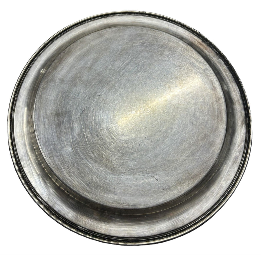 WM Rogers Arcadia Silverplate Serving Tray Braided Rim Etched Tray
