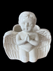 Angel Ceramic Cherub Planter Vintage Unmarked